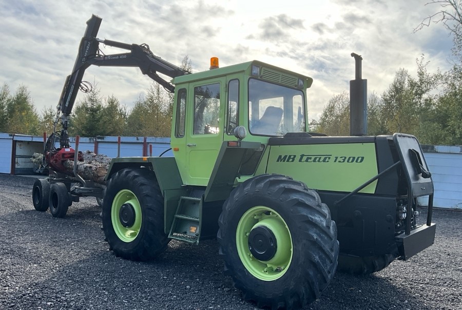 MB Trac 1300 avec grue et remorque forestière – Image 2